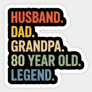 80Th Birthday Fathers Day Sticker